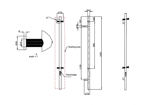 Полотенцесушитель электрический Boheme UNO NICKEL BRUSH 726-NB Полотенцесушитель электрический Boheme UNO NICKEL BRUSH 726-NB