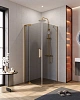 Душевой уголок CEZARES SLIDER-AH-1-90-70/80-GRIGIO-BORO 70-80x90см стекло тонированное (графит), профиль брашированное золото