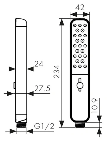 Душевая лейка Kaiser 4-х режимная, 223х42х24мм шлифованное золото SH-108 Душевая лейка Kaiser 4-х режимная, 223х42х24мм шлифованное золото SH-108