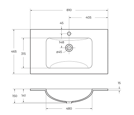 Раковина BelBagno BB810/465-LV-VTR-BO 810x465 Раковина BelBagno BB810/465-LV-VTR-BO 810x465