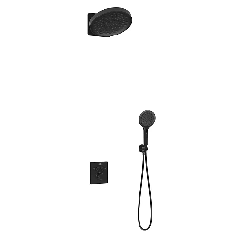Душевая система Vincea Inspire VSFW-3I21MT3MB встраиваемый, термостатический, двухрежимный, черный Душевая система Vincea Inspire VSFW-3I21MT3MB встраиваемый, термостатический, двухрежимный, черный