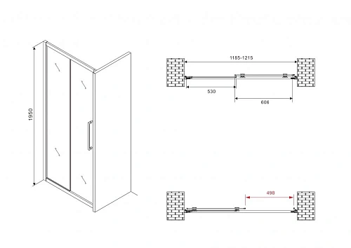 Душевая дверь ABBER Schwarzer Diamant AG30120BH 120 см универсальная, профиль черный, стекло прозрачное Душевая дверь ABBER Schwarzer Diamant AG30120BH 120 см универсальная, профиль черный, стекло прозрачное