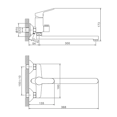 Смеситель для ванны Splenka S07.22, хром Смеситель для ванны Splenka S07.22, хром