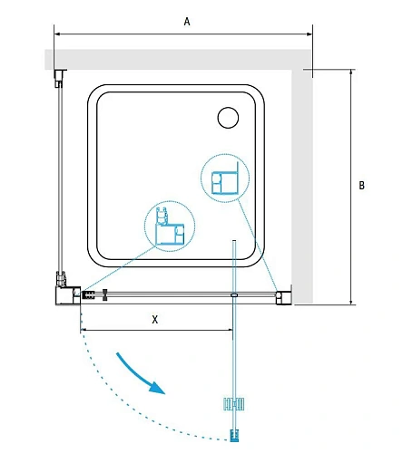 Душевой уголок RGW PA-135 (PA-105 + Z-050-1) 900x900 мм 410813599-011 хром Easy Clean Душевой уголок RGW PA-135 (PA-105 + Z-050-1) 900x900 мм 410813599-011 хром Easy Clean
