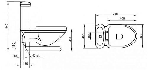 Крышка-сиденье CEZARES CZR-166W-G Крышка-сиденье CEZARES CZR-166W-G