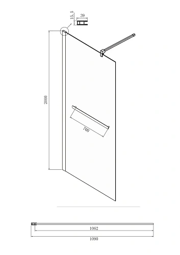 Душевая перегородка Ambassador Walk-in 15031134 (1100x2000) Душевая перегородка Ambassador Walk-in 15031134 (1100x2000)