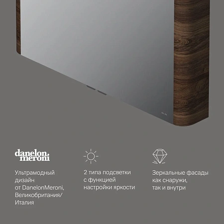 Зеркальный шкаф AM.PM Sensation M30MCX1001NF 100 см, с подсветкой, орех Зеркальный шкаф AM.PM Sensation M30MCX1001NF 100 см, с подсветкой, орех