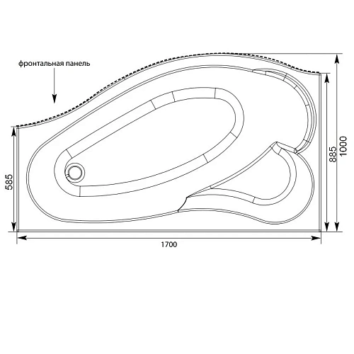 Акриловая ванна Aquanet Palma 170x90/60 L 00204022 Акриловая ванна Aquanet Palma 170x90/60 L 00204022