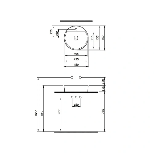 Раковина BERGES Ego SL накладная, Ø45 см 182015 Раковина BERGES Ego SL накладная, Ø45 см 182015
