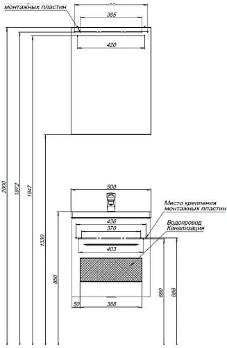 Комплект мебели Aquanet Порто 50 белый 00196675 Комплект мебели Aquanet Порто 50 белый 00196675