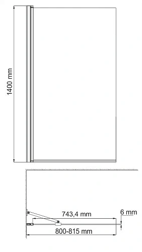 Шторка на ванну WasserKRAFT Berkel 48P01-80 Fixed хром Шторка на ванну WasserKRAFT Berkel 48P01-80 Fixed хром