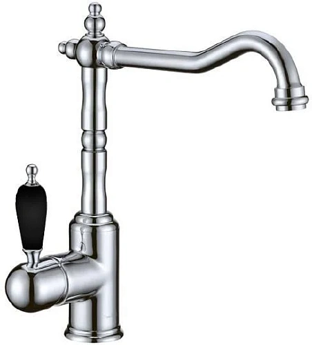 Смеситель для кухни Boheme TRADIZIONALE CHROMO 103-BL с черной керамикой Смеситель для кухни Boheme TRADIZIONALE CHROMO 103-BL с черной керамикой