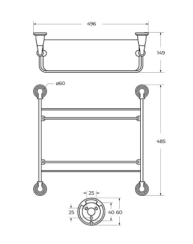 Полка ART&MAX BIANCHI AM-E-2611-D-Br бронза Полка ART&MAX BIANCHI AM-E-2611-D-Br бронза