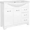 Тумба под раковину Style Line Олеандр-2 100 (3 ящ.) под раковину Эльбрус 100, Люкс белая ЛС-00000584