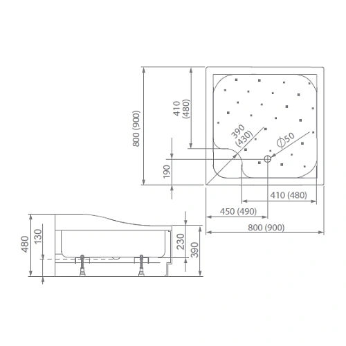 Душевой поддон Radaway Korfu C800 4C88400-03 80x80 Душевой поддон Radaway Korfu C800 4C88400-03 80x80
