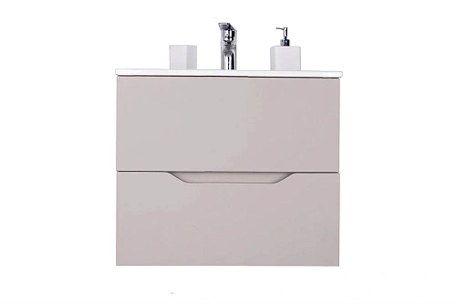 Тумба с раковиной Orange Line Li-60TuL+Ra подвесная, латте матовый Тумба с раковиной Orange Line Li-60TuL+Ra подвесная, латте матовый