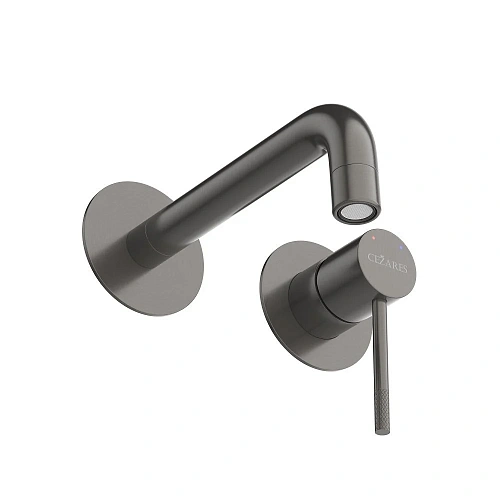 Смеситель для раковины CEZARES RELAX-BLI2-1-GM-W0 встраиваемый с внутренней частью, оружейная сталь Смеситель для раковины CEZARES RELAX-BLI2-1-GM-W0 встраиваемый с внутренней частью, оружейная сталь