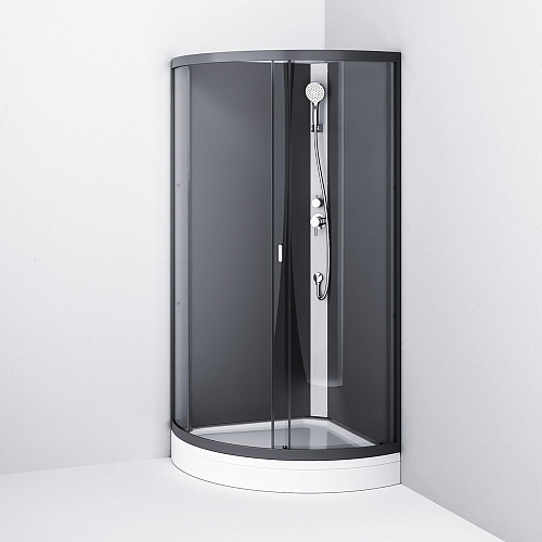 Душевая кабина AM.PM X-Joy W88C-301-090GG без крыши, 90х90, стекло графит, профиль графит Душевая кабина AM.PM X-Joy W88C-301-090GG без крыши, 90х90, стекло графит, профиль графит