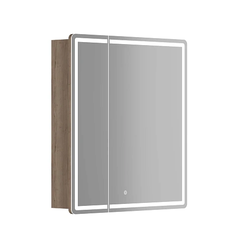 Зеркальный шкаф Sancos Mirror MI70EG 690x150х740 мм, с LED подсветкой, дуб галифакс натуральный, с розеткой Зеркальный шкаф Sancos Mirror MI70EG 690x150х740 мм, с LED подсветкой, дуб галифакс натуральный, с розеткой