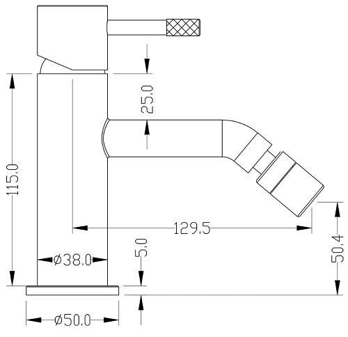 Смеситель для биде Boheme Uno 466-BG Black Gold Смеситель для биде Boheme Uno 466-BG Black Gold