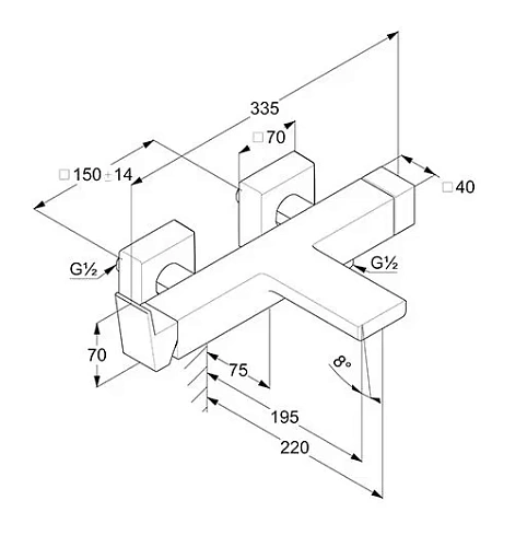 Смеситель для ванны Kludi DECUS 546910575 хром Смеситель для ванны Kludi DECUS 546910575 хром