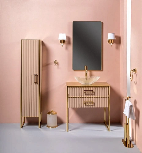 Тумба под раковину Boheme MONACO 80см h74см капучино глянец + золото под раковину чашу 867-080-CPG Тумба под раковину Boheme MONACO 80см h74см капучино глянец + золото под раковину чашу 867-080-CPG