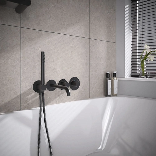 Смеситель для ванны Timo Saona 2324/03YSM встраиваемый с термостатом черный Смеситель для ванны Timo Saona 2324/03YSM встраиваемый с термостатом черный