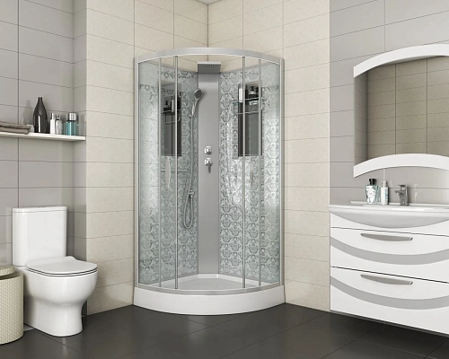 Душевая кабина Niagara Luxe NG-7715WBK (900x900х2100) низкий поддон стенки белые без крыши Душевая кабина Niagara Luxe NG-7715WBK (900x900х2100) низкий поддон стенки белые без крыши