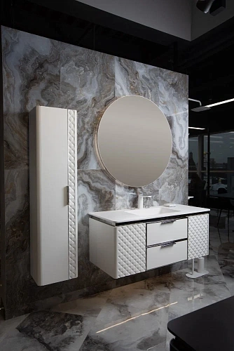 Шкаф-пенал Armadi Art ROMBO 779-WG белый матовый/золото Шкаф-пенал Armadi Art ROMBO 779-WG белый матовый/золото