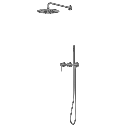 Душевая система ABBER Wasser Kreis 316 AF8118BGG скрытого монтажа без излива, оружейная сталь брашированная Душевая система ABBER Wasser Kreis 316 AF8118BGG скрытого монтажа без излива, оружейная сталь брашированная