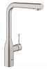 Картинка анонса товара «смеситель для кухни grohe essence+ с высоким изливом и выдвижной лейкой, суперсталь (30270dc0)»