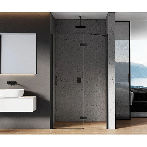 Душевая дверь NEW TRENDY NEW RENOMA BLACK R 100x195 D-0198A (черный) Душевая дверь NEW TRENDY NEW RENOMA BLACK R 100x195 D-0198A (черный)