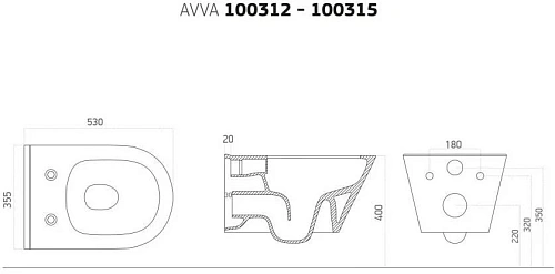 Унитаз подвесной Boheme Avva 972-2-MW с функцией биде белый матовый без сиденья Унитаз подвесной Boheme Avva 972-2-MW с функцией биде белый матовый без сиденья