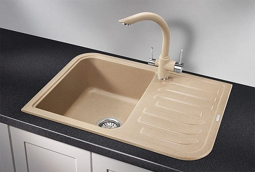 Кухонная мойка Granula 7001, ПЕСОК, кварц 695х495 Кухонная мойка Granula 7001, ПЕСОК, кварц 695х495