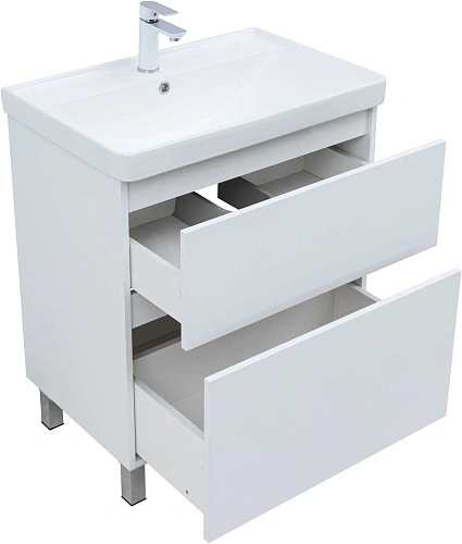 Тумба под раковину Aquanet Вега 70 00344122 напольная, белый глянец Тумба под раковину Aquanet Вега 70 00344122 напольная, белый глянец