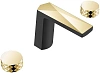 Смеситель на борт ванны Boheme Venturo 150-BG-DIAMOND на 3 отверстия черный-золото, ручка DIAMOND