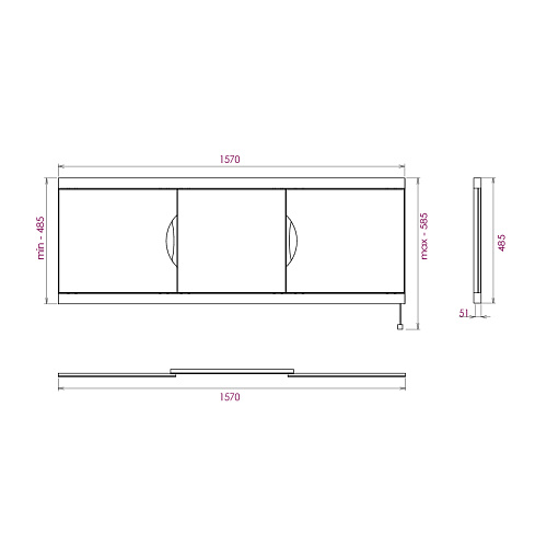 Экран для ванны фронтальный Onika ЛАГУНА-Эконом 160 белый 516003 Экран для ванны фронтальный Onika ЛАГУНА-Эконом 160 белый 516003
