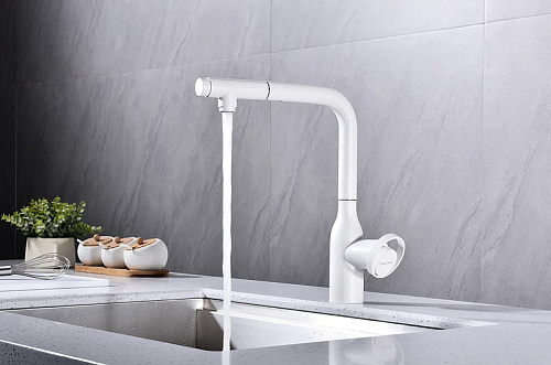 Смеситель для кухни Paulmark URBAN белый матовый Ur213104-WH Смеситель для кухни Paulmark URBAN белый матовый Ur213104-WH