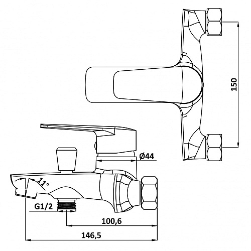 Смеситель для ванны Swedbe Mars 1730 Смеситель для ванны Swedbe Mars 1730