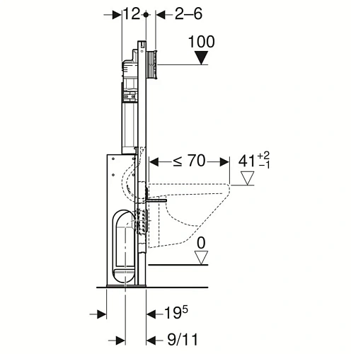Инсталляция для унитаза Geberit Duofix 111.380.00.5 UP320 H112, для клавиш Sigma* Инсталляция для унитаза Geberit Duofix 111.380.00.5 UP320 H112, для клавиш Sigma*