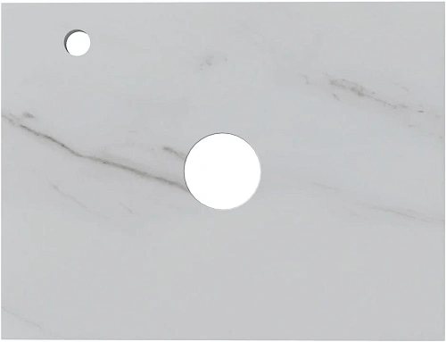 Столешница Aquanet Flat 60 00345775 мрамор, с отверстием слева Столешница Aquanet Flat 60 00345775 мрамор, с отверстием слева