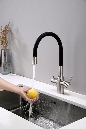 Смеситель для кухни Paulmark SALIX брашированная сталь Sa213419-BS Смеситель для кухни Paulmark SALIX брашированная сталь Sa213419-BS