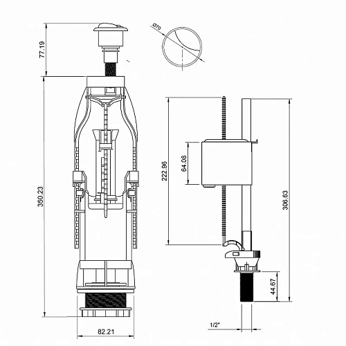 Арматура для бачка BERGES Eko 21.1 030521 Арматура для бачка BERGES Eko 21.1 030521