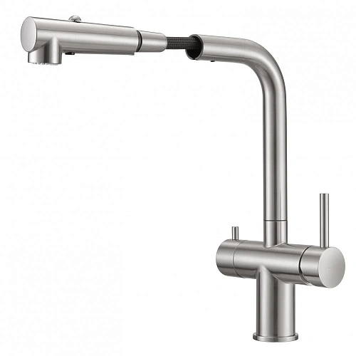 Смеситель для кухни Milacio Ultra 561 (MCU.561.SS) под фильтр, нержавеющая сталь с вытяжной лейкой Смеситель для кухни Milacio Ultra 561 (MCU.561.SS) под фильтр, нержавеющая сталь с вытяжной лейкой