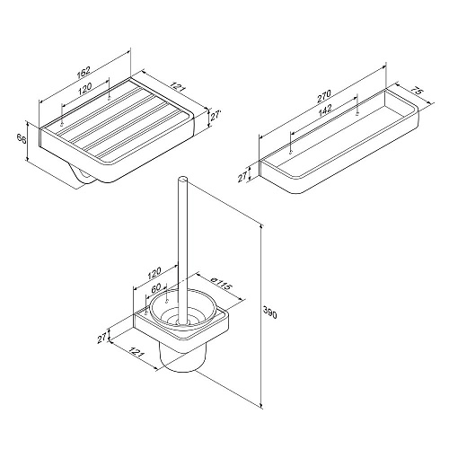 Комплект аксессуаров Damixa Jupiter DAK770T2903W Комплект аксессуаров Damixa Jupiter DAK770T2903W