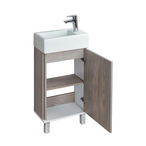 Тумба под раковину Aquaton Эмма белый, дуб наварра 1A221601EAD80 Тумба под раковину Aquaton Эмма белый, дуб наварра 1A221601EAD80