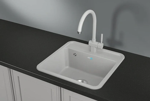 Кухонная мойка Granula 5001, БЕЛЫЙ, СтандАРТ кварц 500x500 Кухонная мойка Granula 5001, БЕЛЫЙ, СтандАРТ кварц 500x500