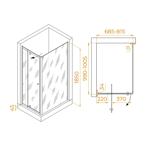 Душевой уголок RGW PA-44 (PA-02 + Z-050-1) 700x1000 мм 41084470-011 хром Easy Clean Душевой уголок RGW PA-44 (PA-02 + Z-050-1) 700x1000 мм 41084470-011 хром Easy Clean