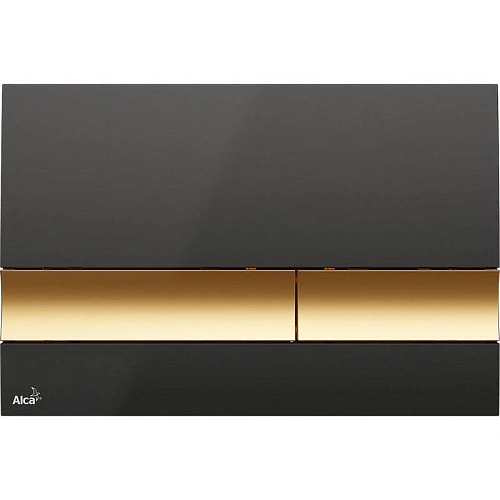 Клавиша смыва Alcaplast M1728-5 черная/золотая Клавиша смыва Alcaplast M1728-5 черная/золотая
