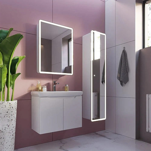 Зеркальный шкаф DREJA POINT, 60 см, 1 дверца, 2 стеклянные полки, инфракрасный выключатель, LED-подс 99.9032 Зеркальный шкаф DREJA POINT, 60 см, 1 дверца, 2 стеклянные полки, инфракрасный выключатель, LED-подс 99.9032